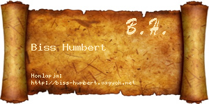 Biss Humbert névjegykártya